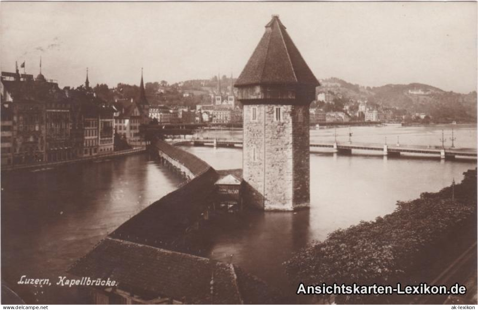 Ansichtskarte Luzern Lucerna Partie An Der Kapellbrücke 1925  - Altri & Non Classificati