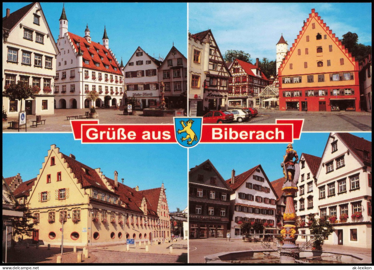 Biberach An Der Riß Gebäude- Und Straßenansichten (Mehrbildkarte) 1998 - Biberach