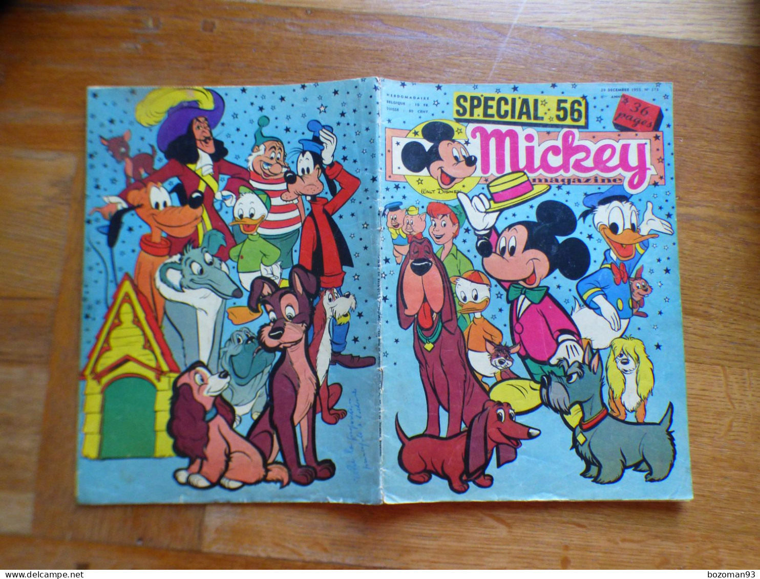 JOURNAL MICKEY BELGE  N° 273  Du 29/12/1955 COVER SPECIAL 1956 + JEU DE L'OIE MICKEY - Journal De Mickey