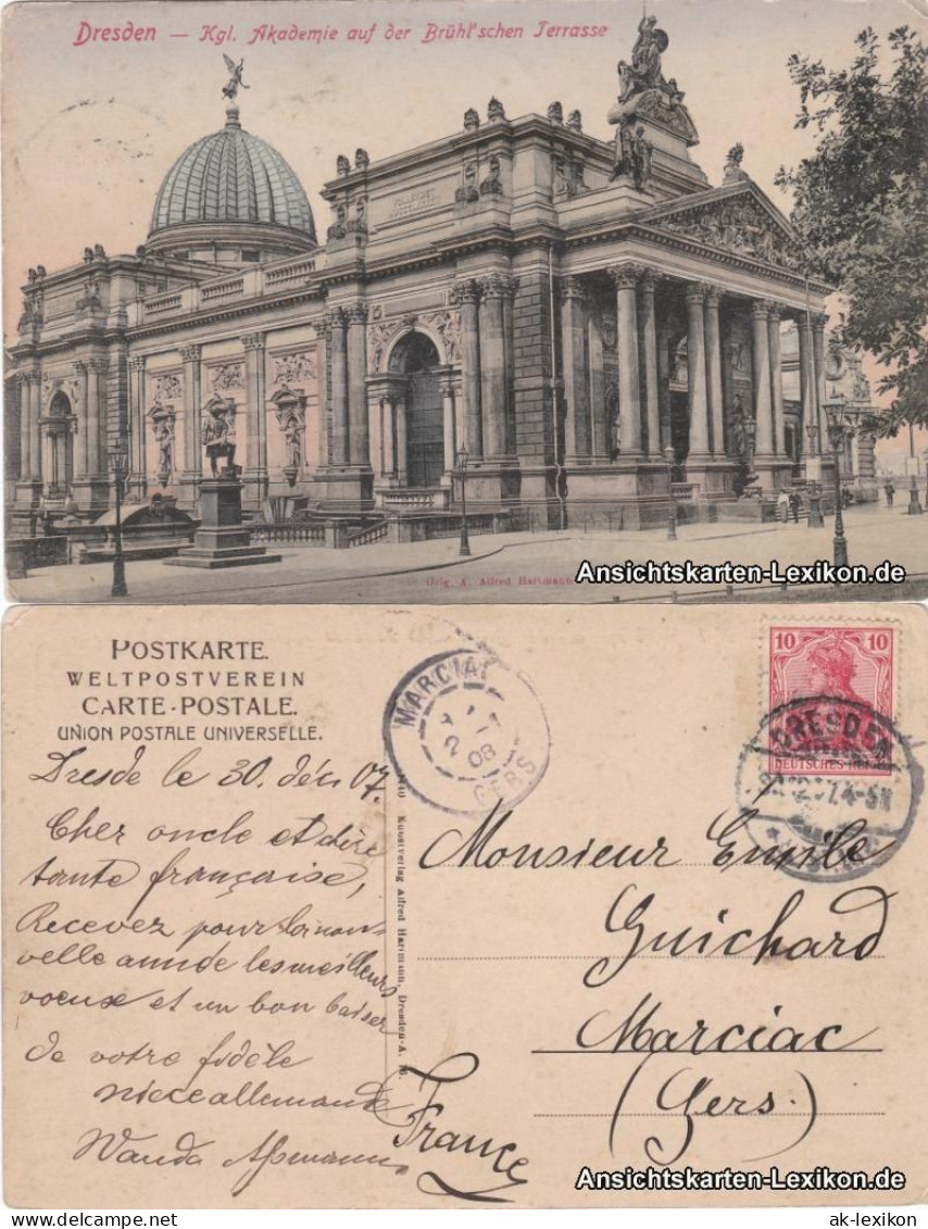 Ansichtskarte Innere Altstadt-Dresden Hochschule Für Bildende Künste 1907  - Dresden