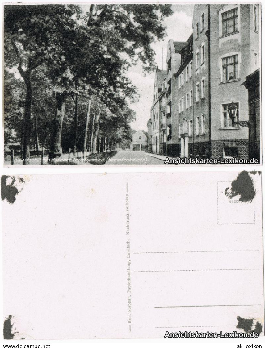 Postcard Rawitsch Rawicz Am Posener Stadtgraben (Beamtenhäuser) 1918  - Poland