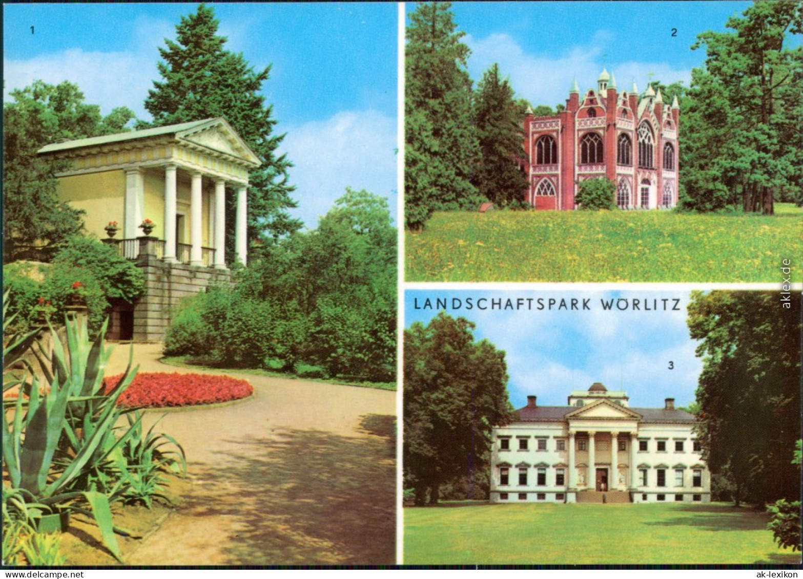 Wörlitz Oranienbaum Wörlitzer Park:  Floratempel Gotisches Haus 3. Schloß 1975 - Autres & Non Classés