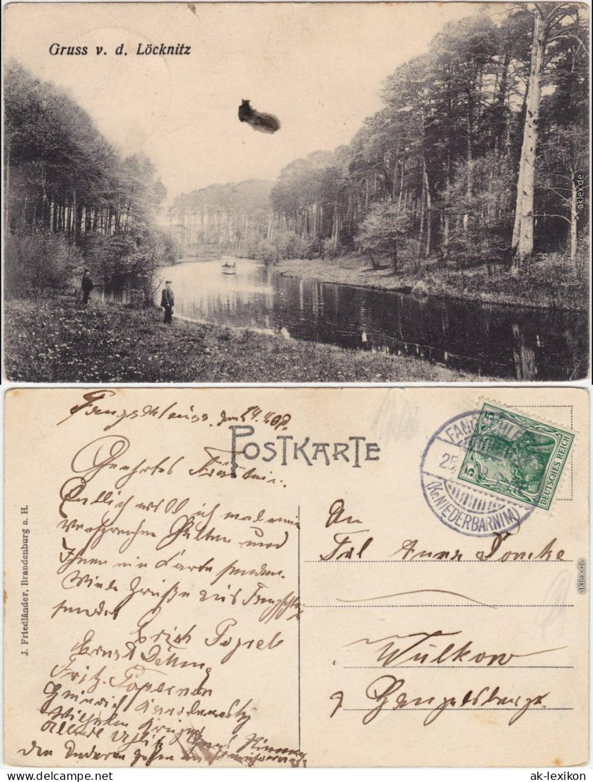 Fangschleuse-Grünheide (Mark) Gruß Von Der Löcknitz 1908  - Grünheide