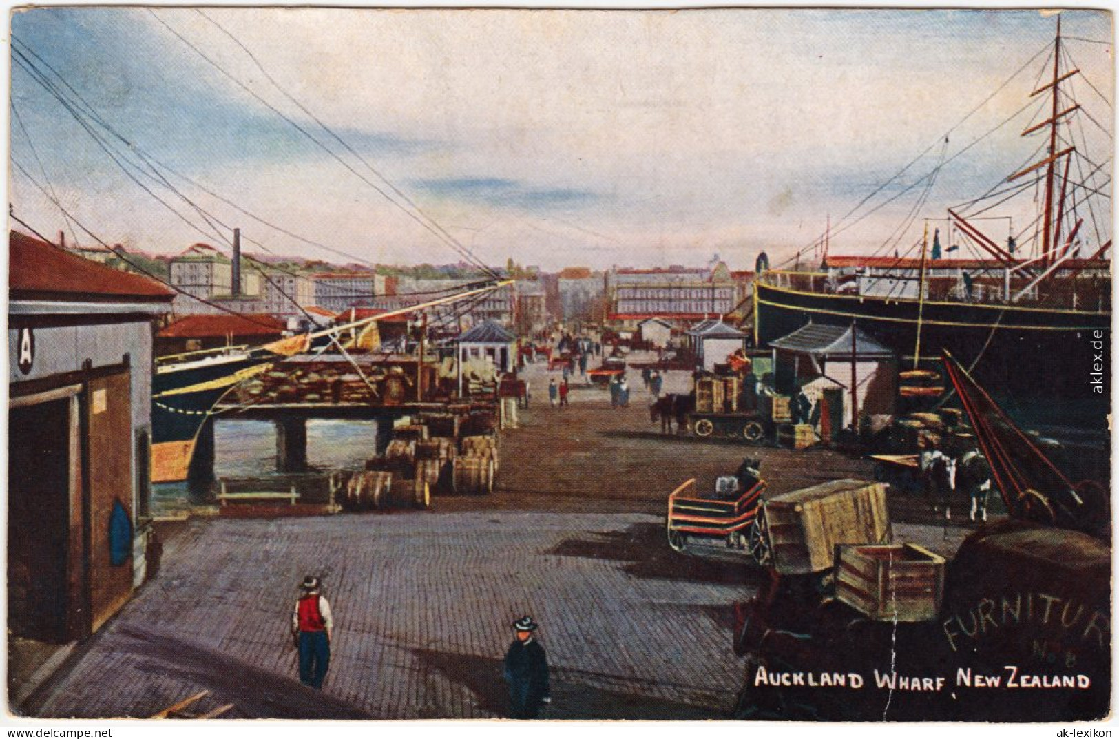 Auckland- Partie An Der Werft - Hafen  New Zealand Neuseeland Postcard  1937 - Sonstige & Ohne Zuordnung