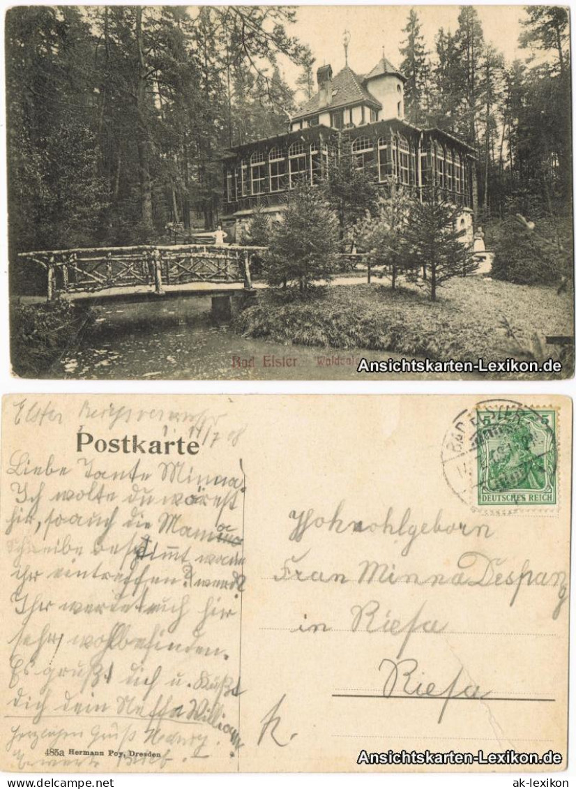 Ansichtskarte Bad Elster Waldcafe 1909  - Bad Elster