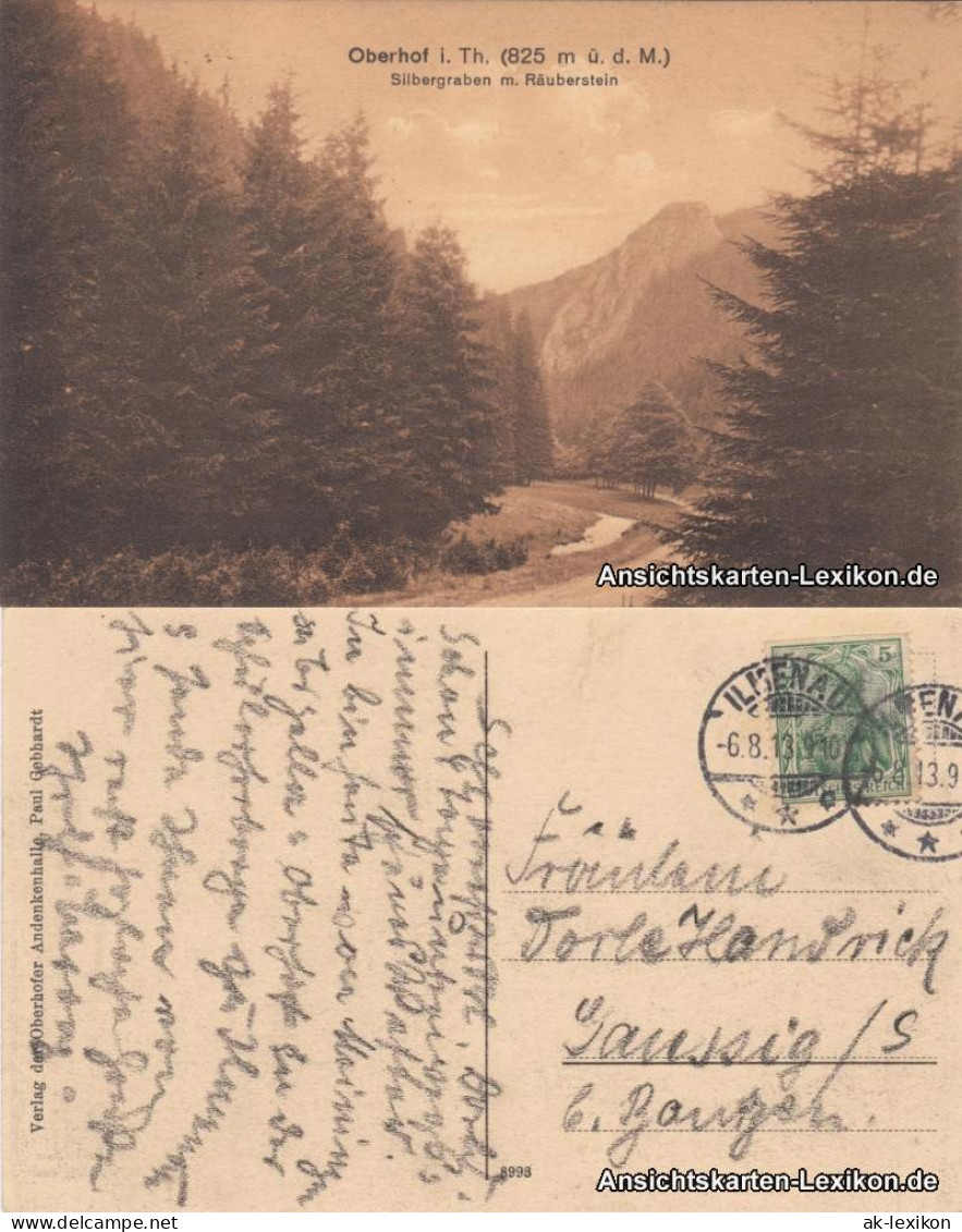 Ansichtskarte Oberhof (Thüringen) Silbergraben Und Räuberstein 1913  - Oberhof