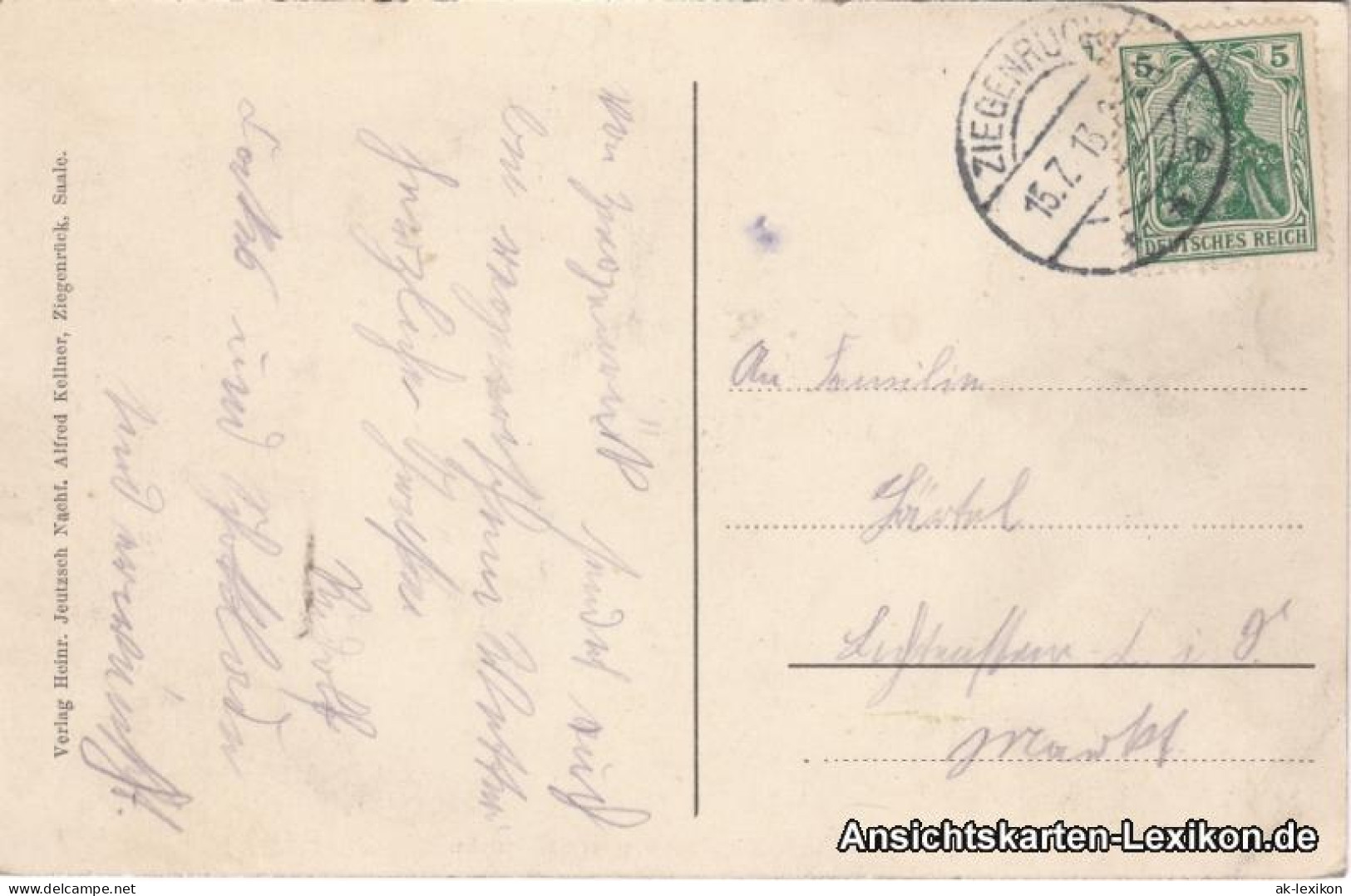 Ansichtskarte Ziegenrück&#47;Saale Blick Von Der Reißertsruhe 1913  - Ziegenrück