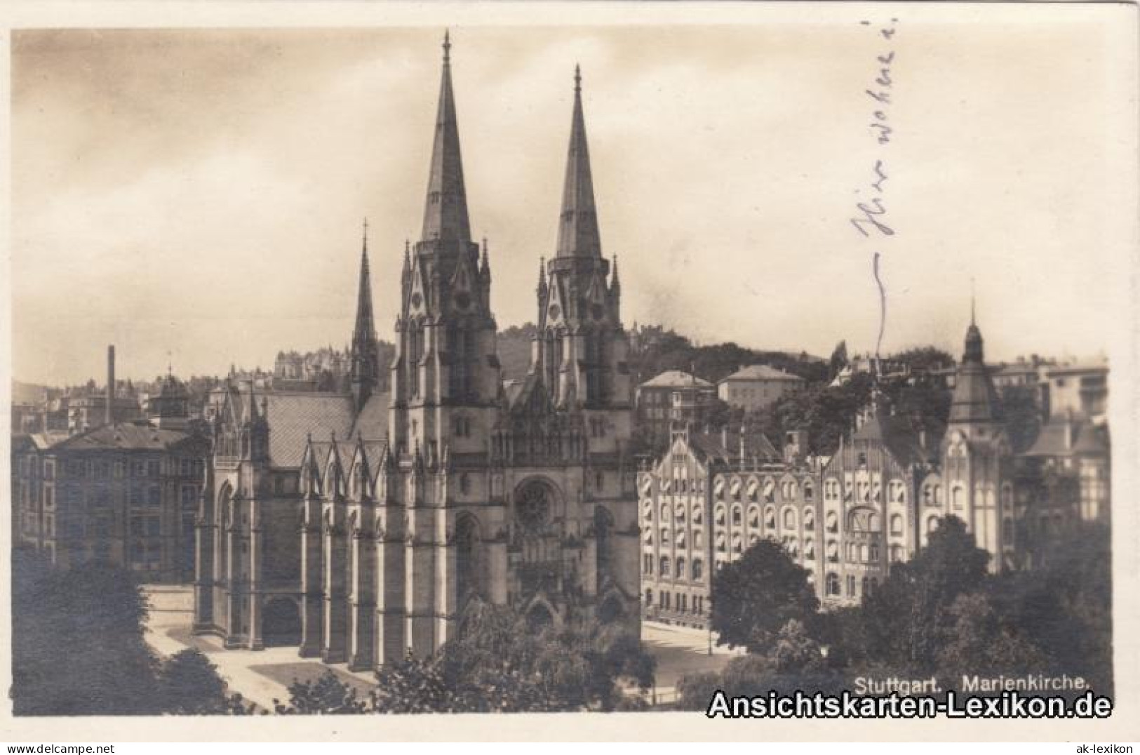 Ansichtskarte Stuttgart Partie An Der Marienkirche 1929  - Stuttgart