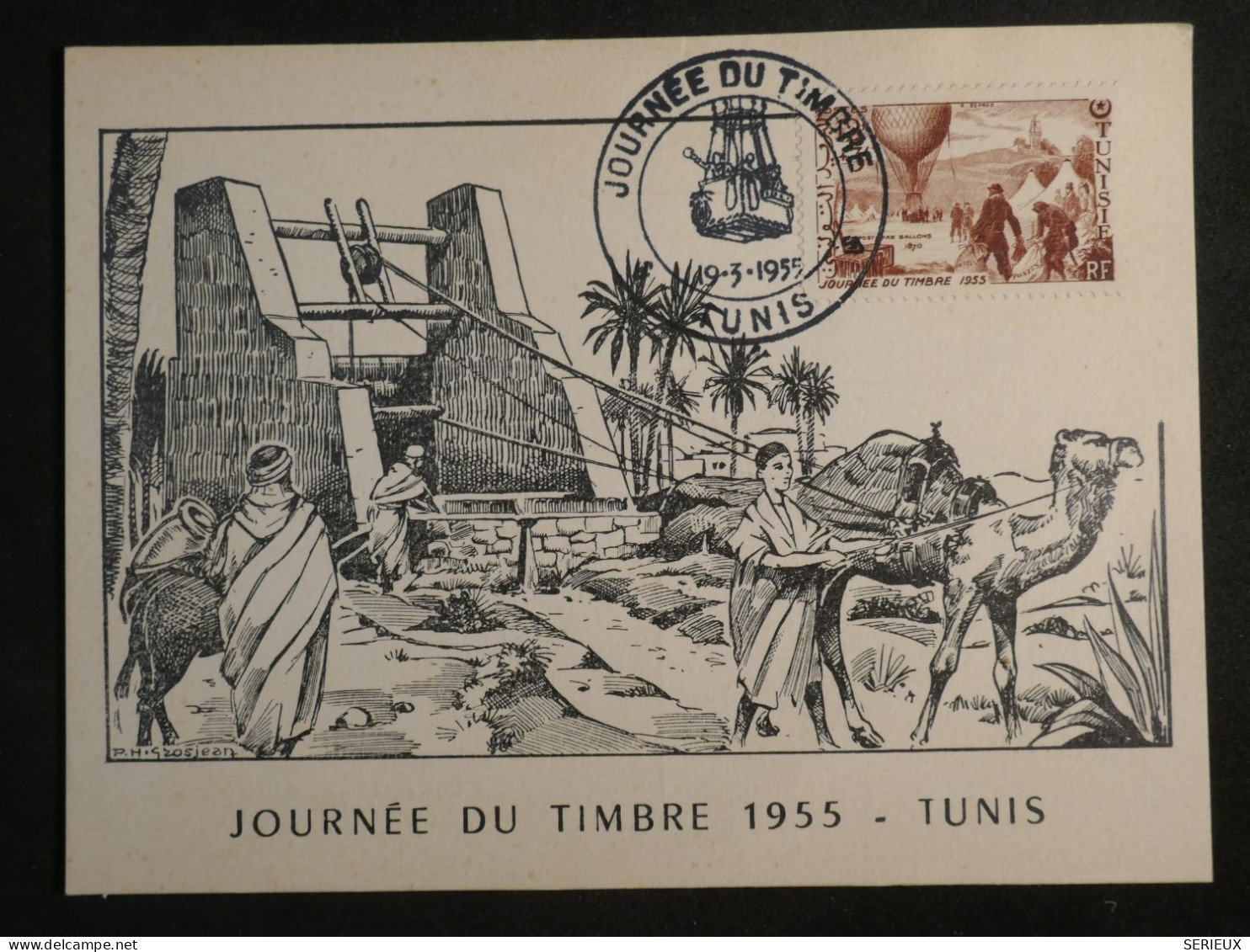 DO 7  TUNISIE  CARTE  1855 JOURNEE TIMBRE   + AFF. INTERESSANT++ - Briefe U. Dokumente