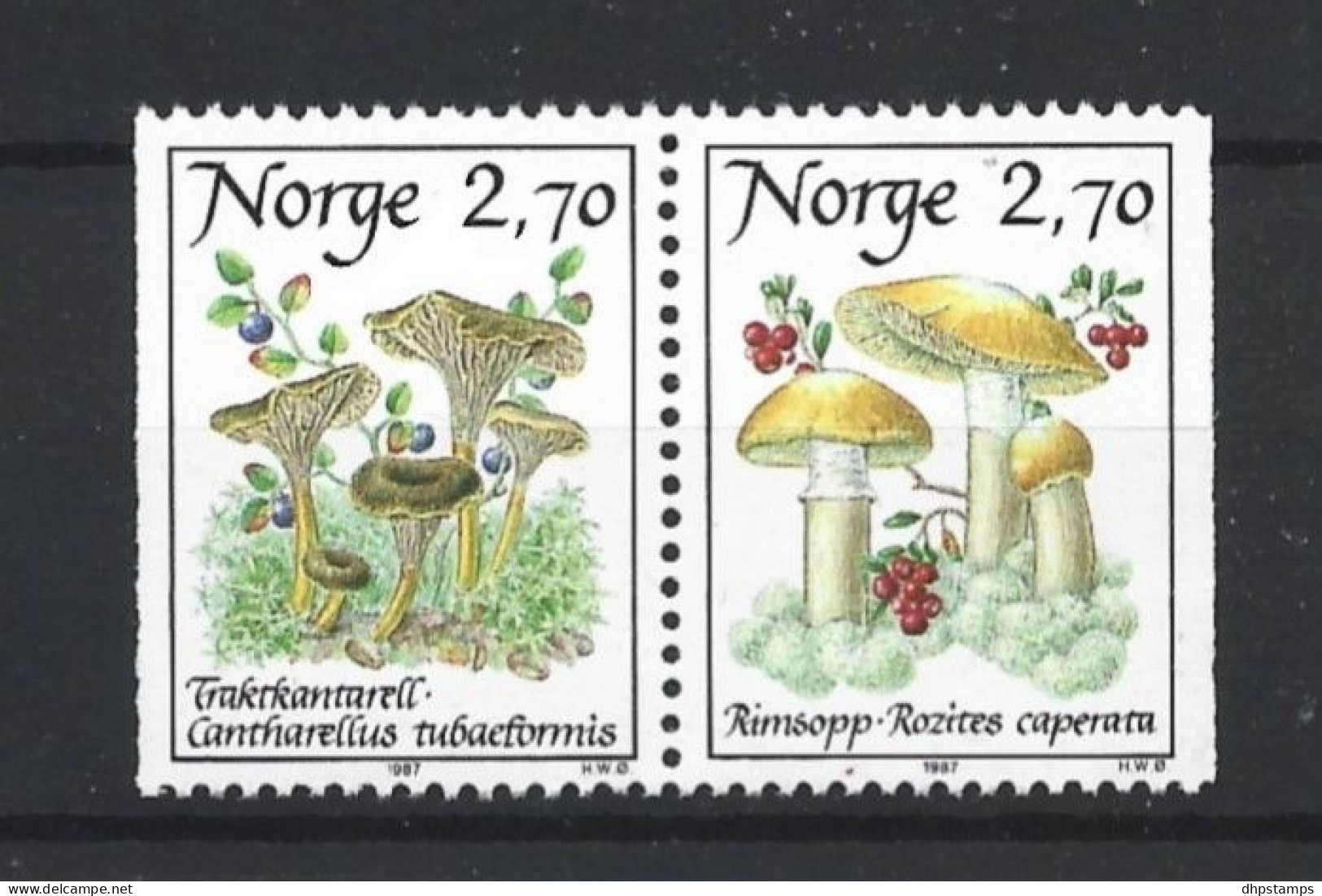 Norway 1987 Mushrooms Pair Y.T. 924/925 ** - Nuovi