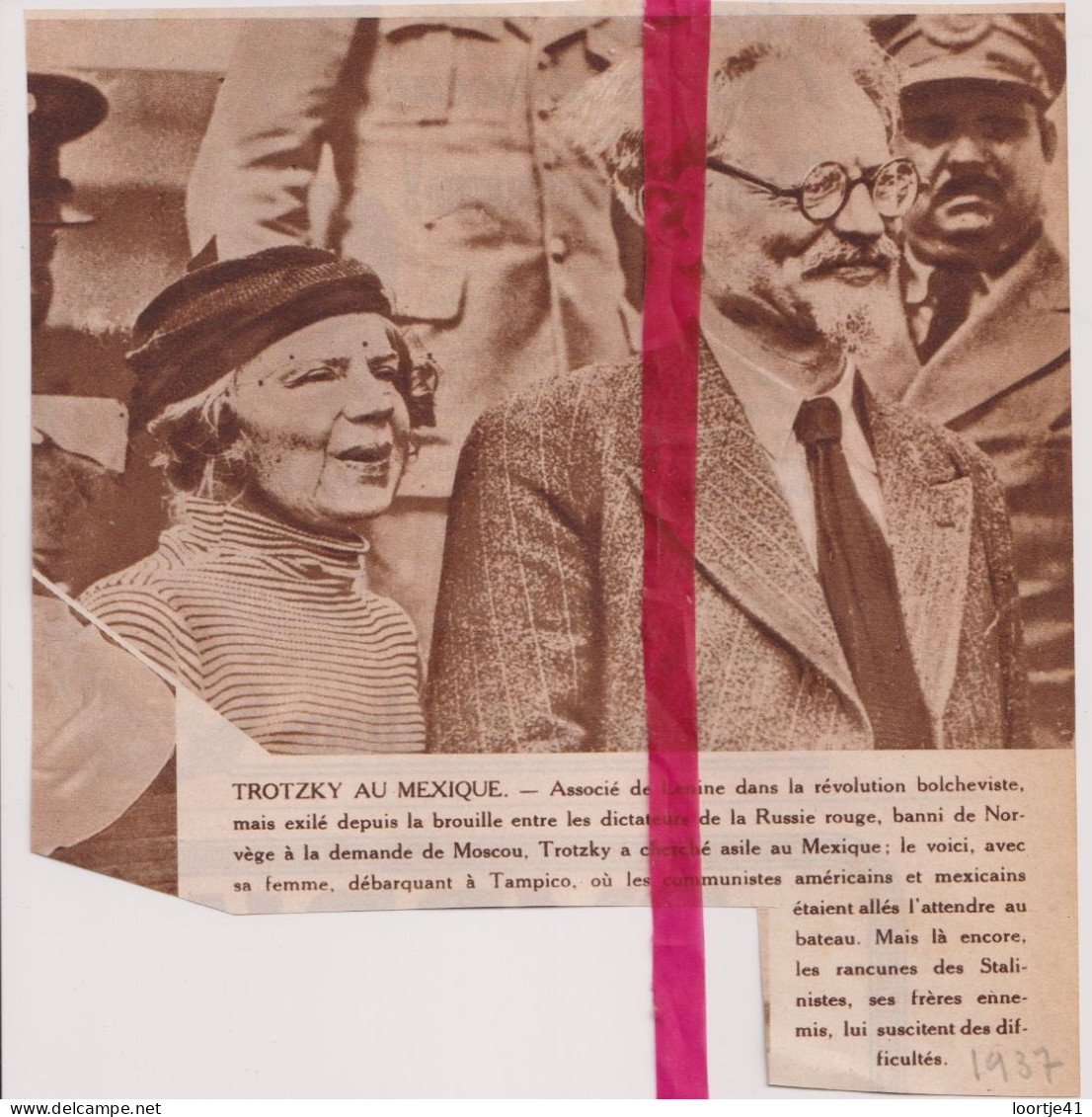 Mexique Mexico Tampico - Arrivé De Trotzky - Orig. Knipsel Coupure Tijdschrift Magazine - 1937 - Ohne Zuordnung