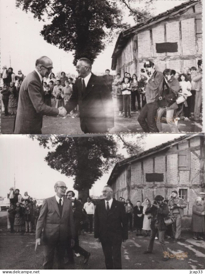 VALERY GISCARD D'ESTAING  -  LOT DE 4 PHOTOS STUDIO RAYMOND A DAX 40  - - Célébrités