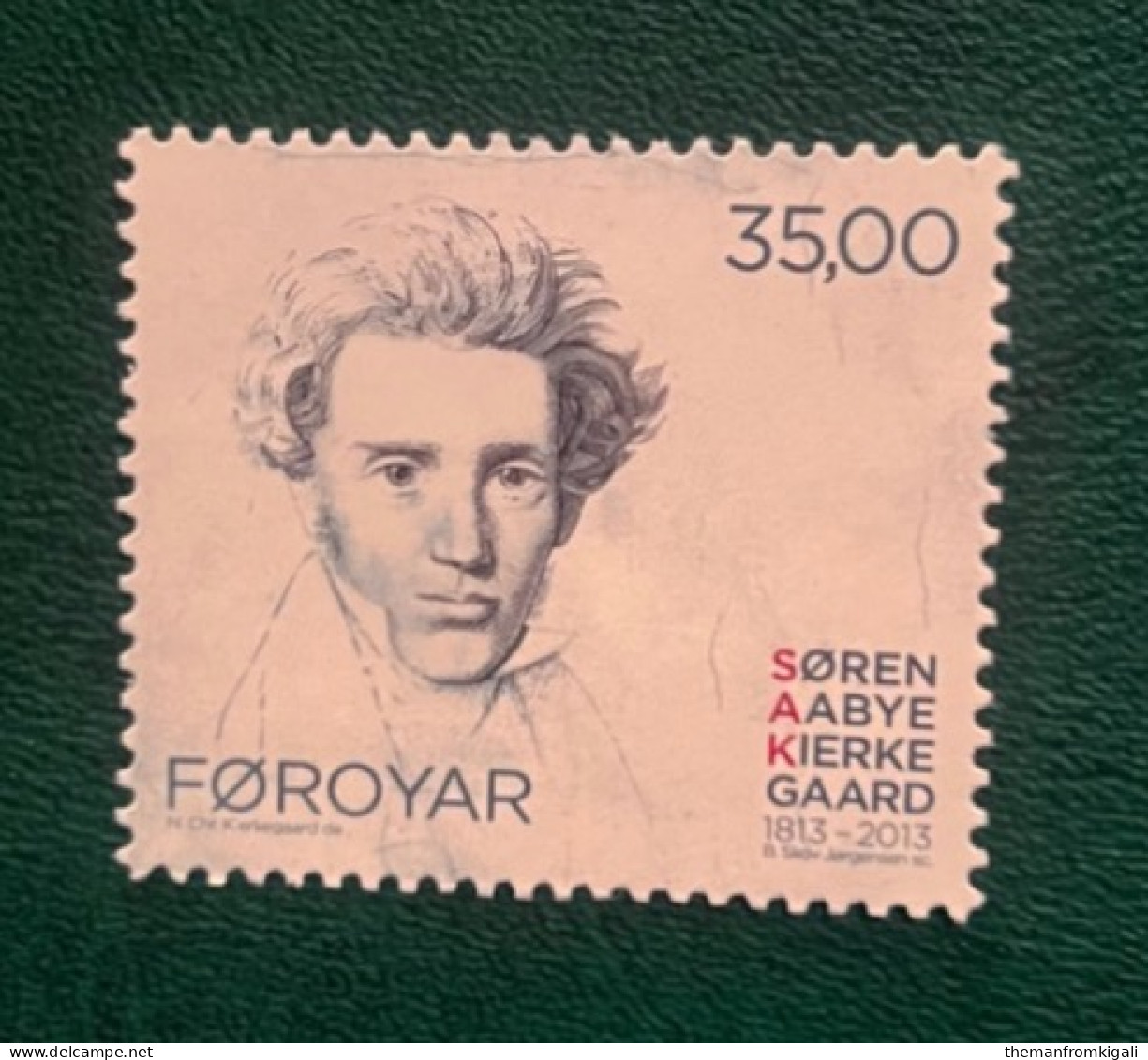 Faroe Islands 2013 The 200th Anniversary Of The Birth Of Søren Kierkegaard, 1813-1855 - Joint Issue With Denmark - Färöer Inseln
