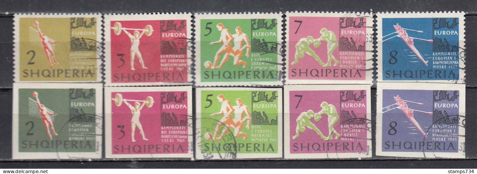 Albania 1963 - Sports: European Championships, Perf.+imperforated, Mi-Nr. 763/67+768/72, Used - Albania