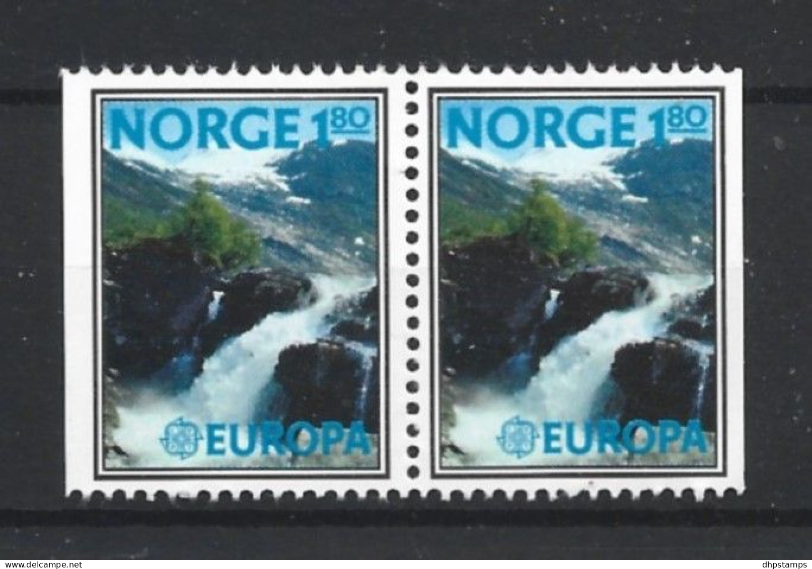 Norway 1977 Europa Waterfall Pair Y.T. 699a ** - Nuovi