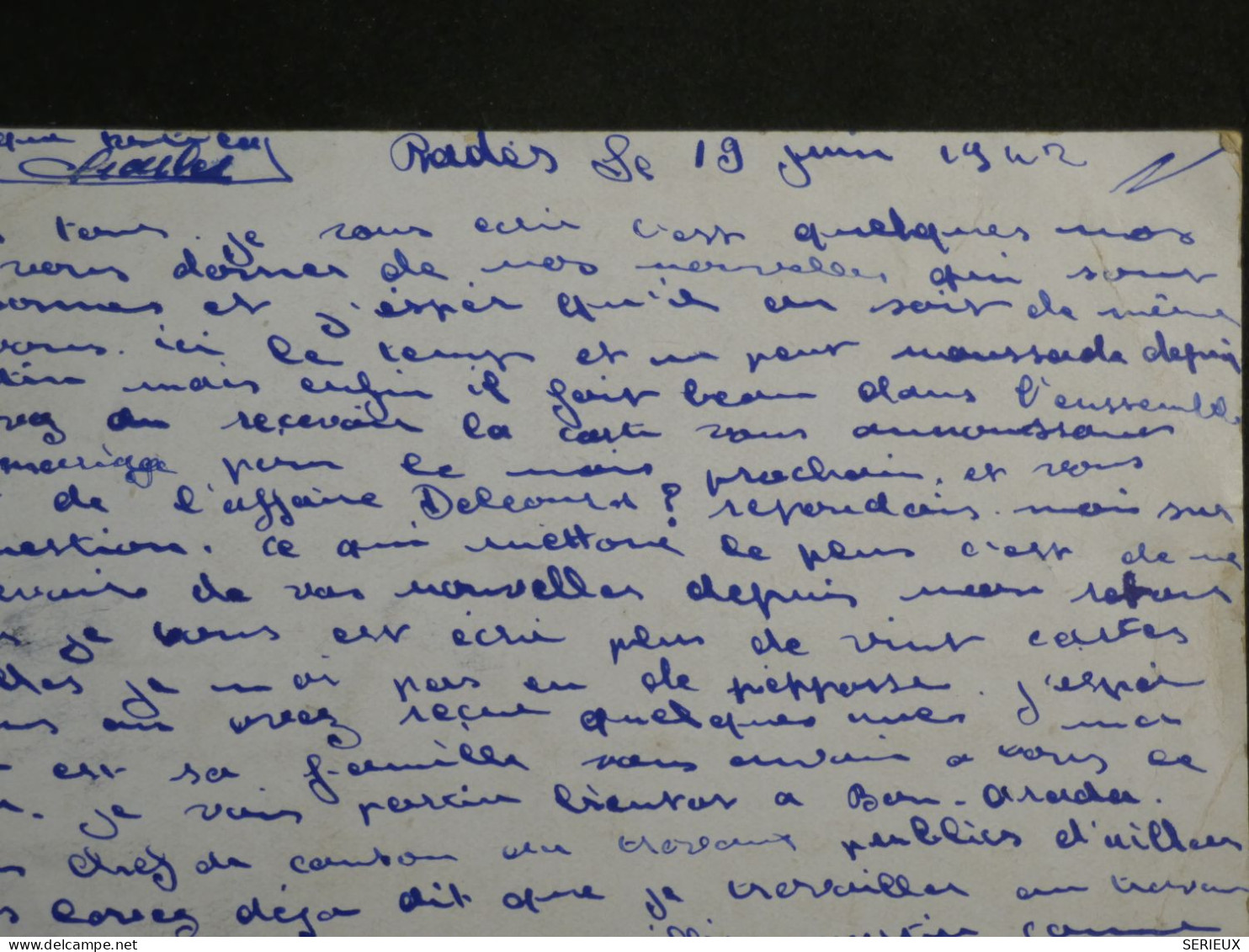 DO 7 TUNISIE   LETTRE  1942 TUNIS A BOUSCAT   + AFF. INTERESSANT++ - Cartas & Documentos