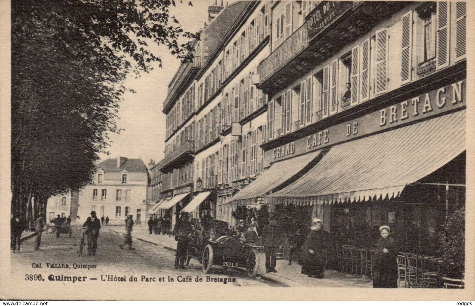 29 , Cpa  QUIMPER , 3896 , L'Hotel Du Parc Et Le Café De Bretagne  (14995.V24) - Quimper