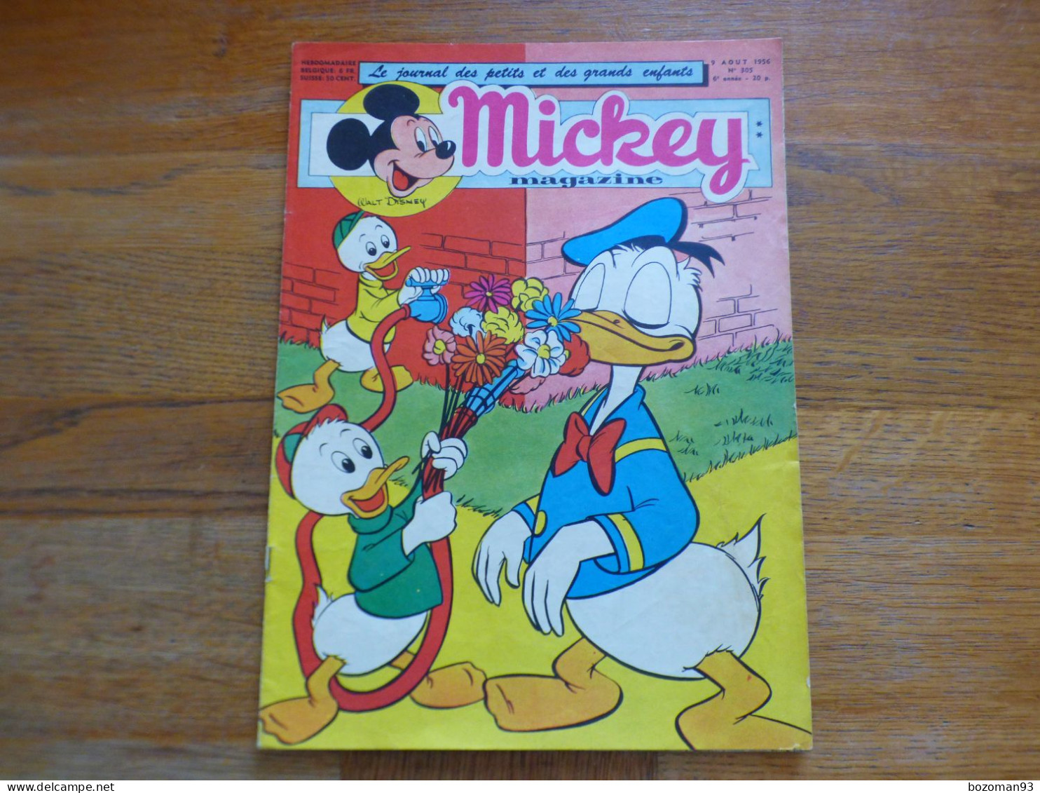 JOURNAL MICKEY BELGE SPECIAL N° 305 Du 09/08/1956 COVER  DONALD ET SES NEVEUX + DAVY CROKETT - Journal De Mickey