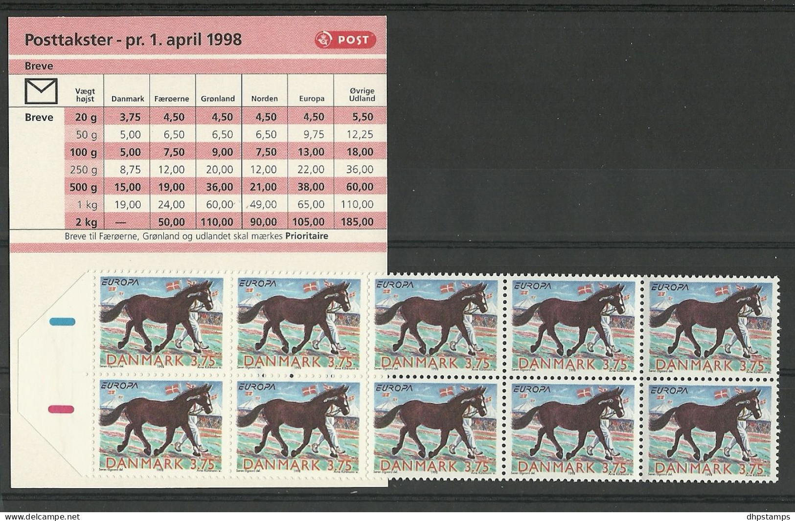 Denmark 1998 Horse Booklet  Y.T. C 1191 ** - Markenheftchen