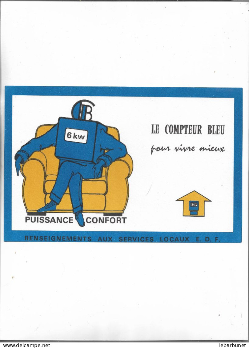 Buvard Ancien Le Compteur Bleu Puissance Confort - Electricity & Gas