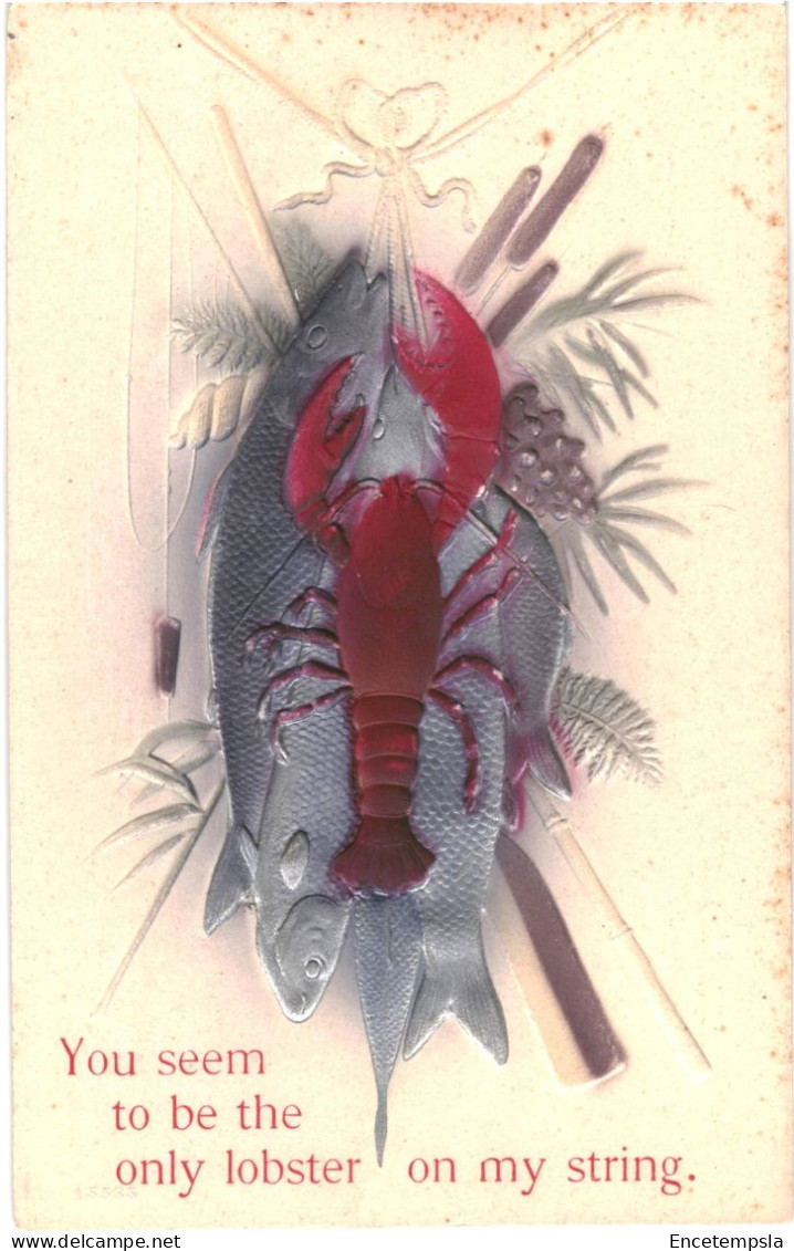 CPA Carte Postale Gaufrée Royaume Uni  You Seem To Be The Only  Lobster On My StringVM80521ok - Poissons Et Crustacés