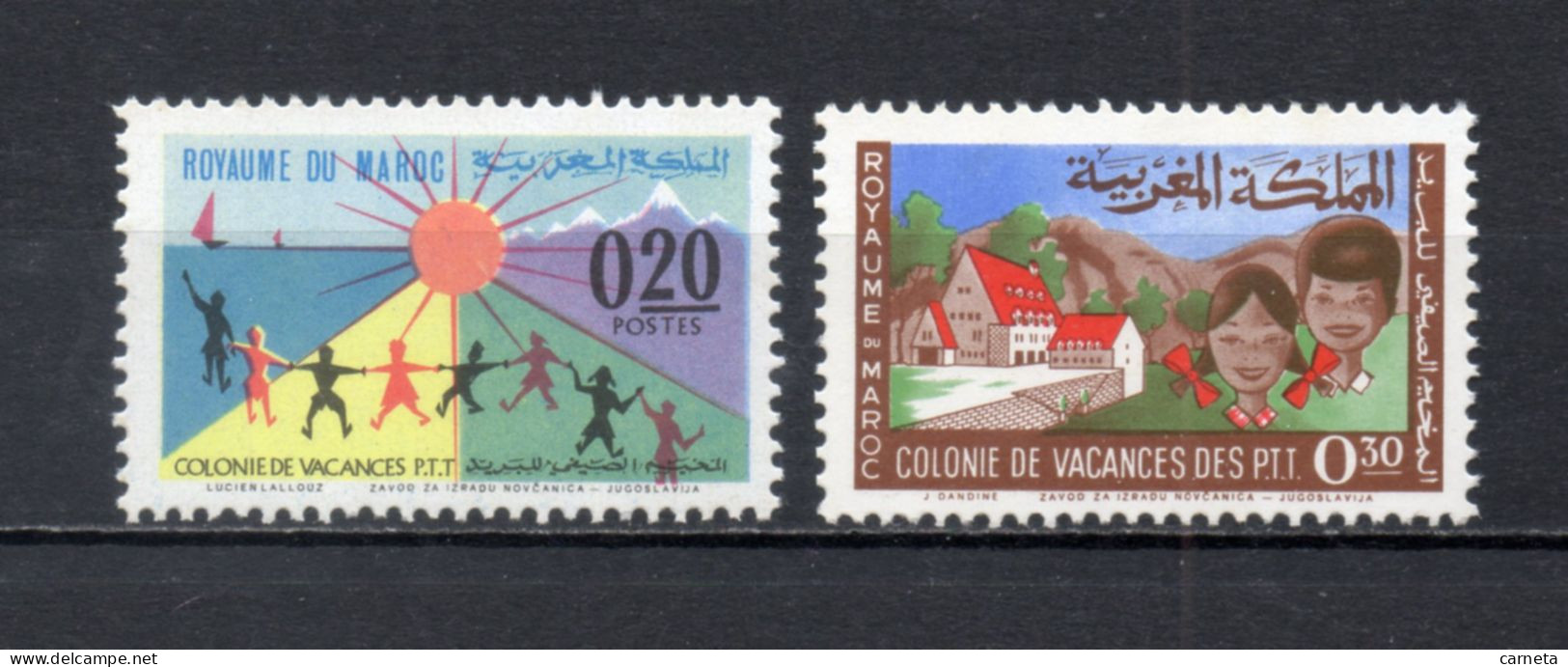 MAROC N°  474 + 475    NEUFS SANS CHARNIERE  COTE 1.80€   COLONIE DE VACANCES DES PTT - Morocco (1956-...)