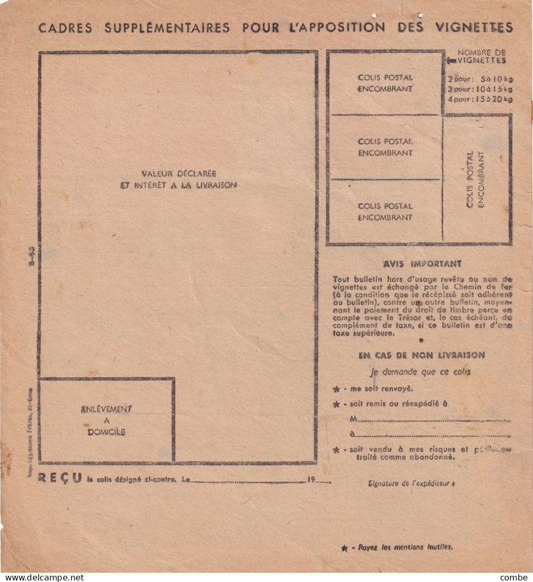 COLIS POSTAUX. VALEUR DECLAREE. N°177. 1000Fr. GRENOBLE POUR BORDEAUX   / 6000 - Lettres & Documents