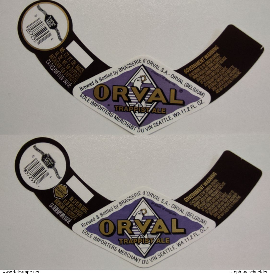 23 étiquettes bière neuve Brasserie Trappiste Orval - sauf erreur de ma part toute différente.
