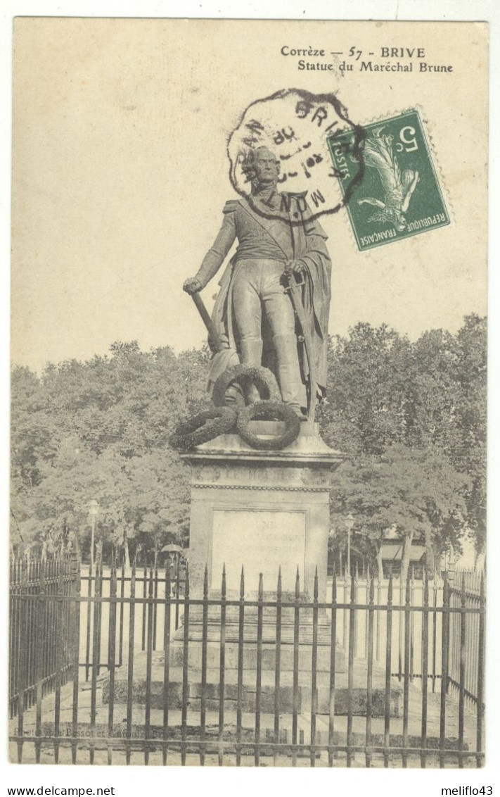 19/CPA - Brive - Statue Du Maréchal Brune - Brive La Gaillarde