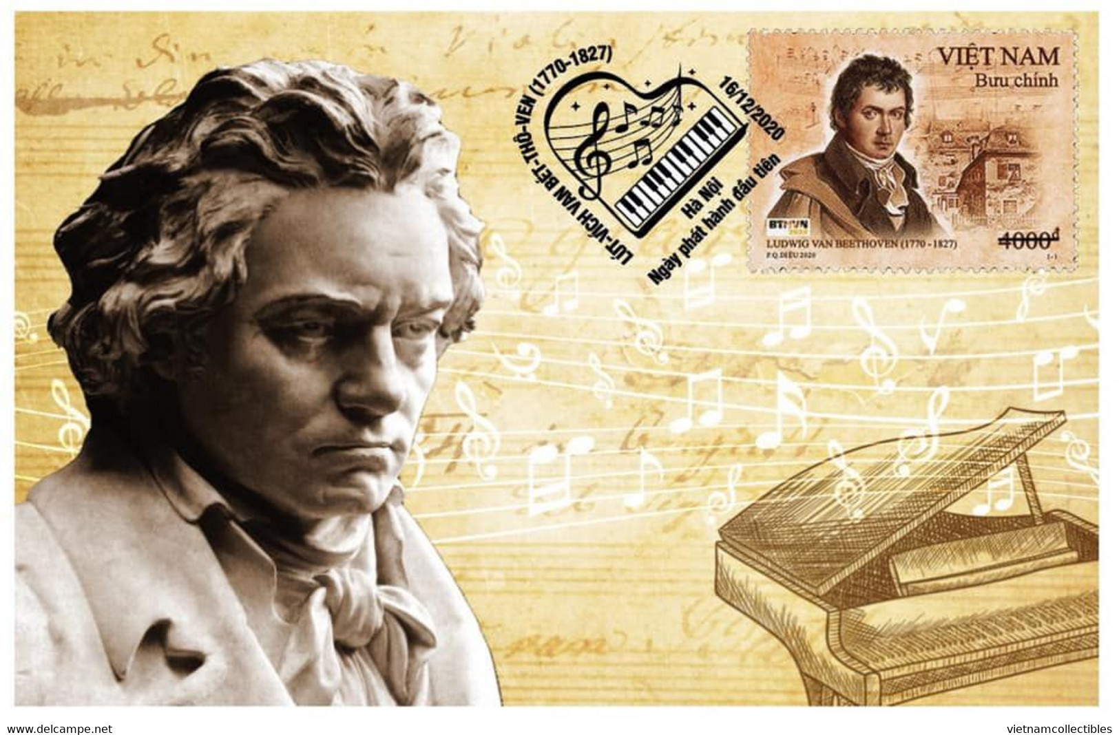 Vietnam Viet Nam Maxi Card 2020 : 250th Birth Anniversary Of Ludwig Van Beethoven / Music (Ms1139) - Vietnam