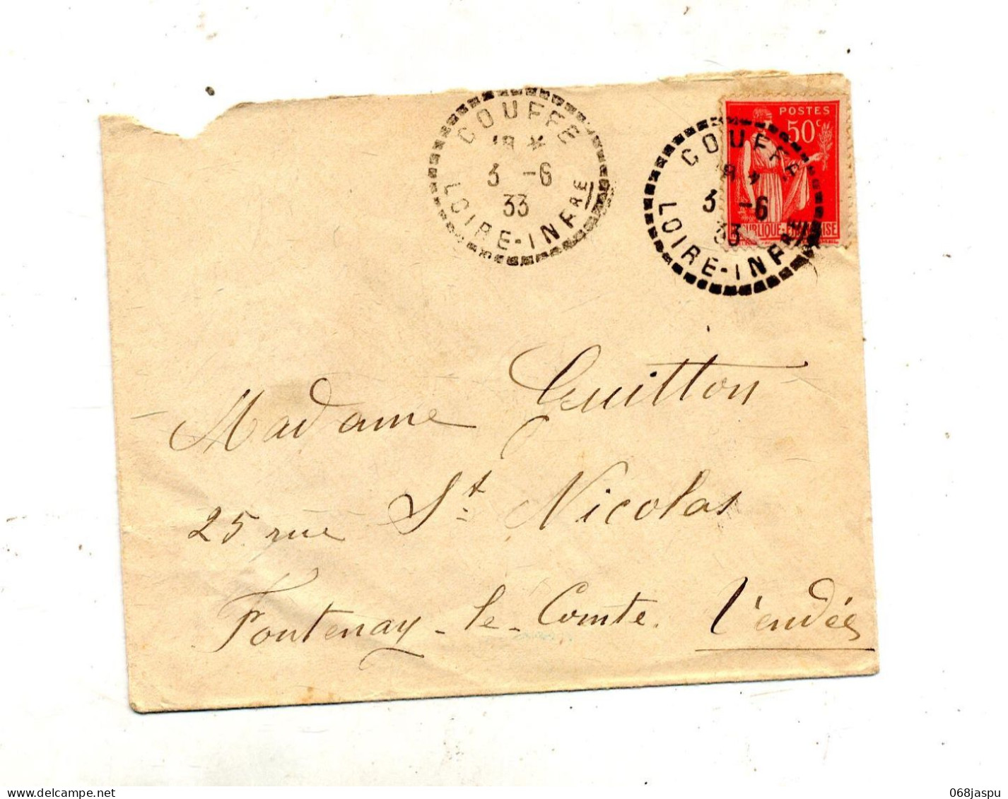 Lettre Cachet Couffe - Matasellos Manuales