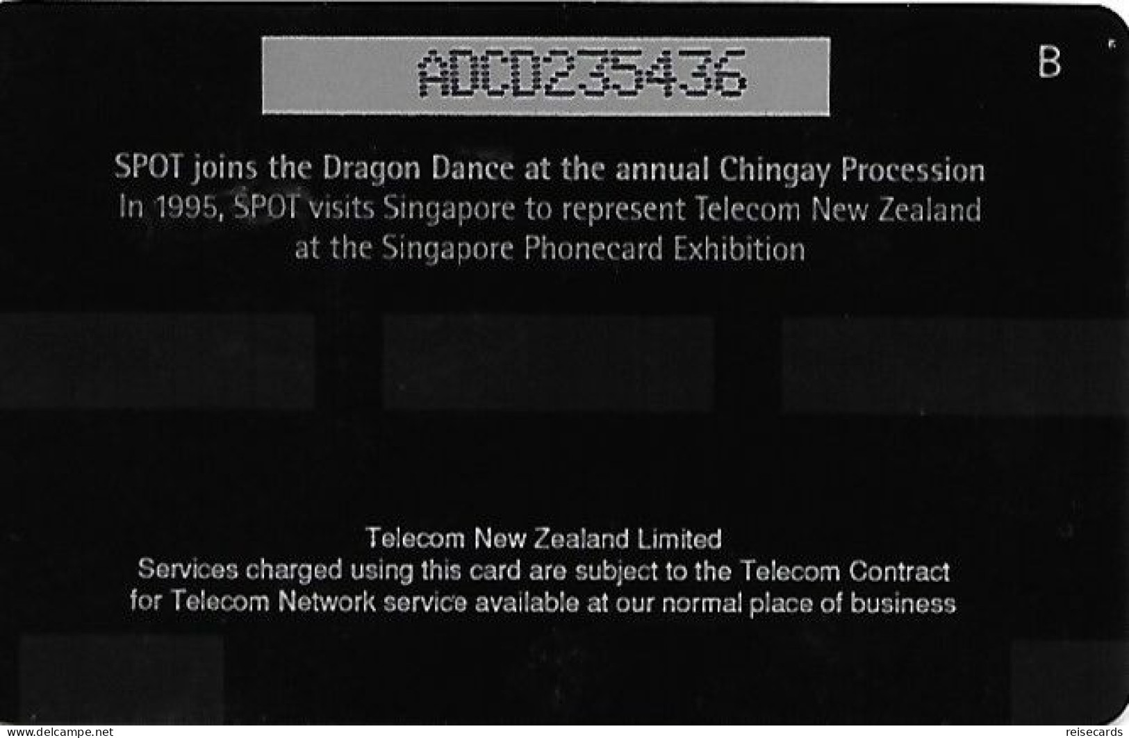 New Zealand: Telecom - 1995 Phonecard Exhibition Singapore, Spot At The Chingay Procession - New Zealand