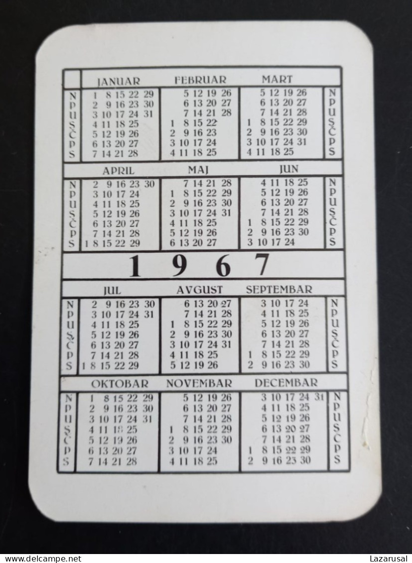 #16   Woman Femme -  Small Pocket Calendar Pin Up - Year 1967 - Petit Format : 1961-70