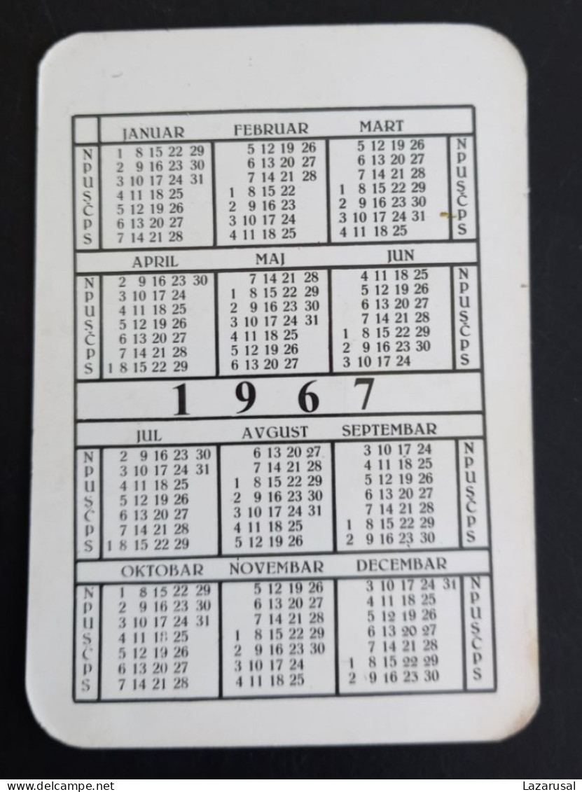 #16   Woman Femme -  Small Pocket Calendar Pin Up - Year 1967 - Small : 1961-70
