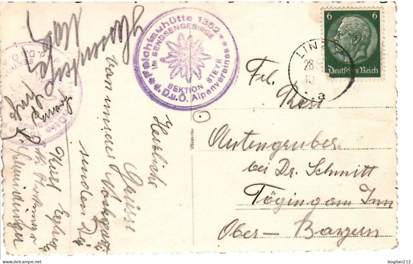 1938/45 - SENGSENGEBIRGE  Stempel LINZ , Gute Zustand, 2 Scan - Steyr