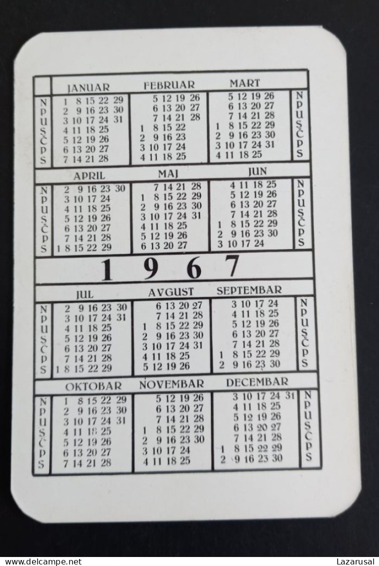 #16   Woman Femme -  Small Pocket Calendar Pin Up - Year 1967 - Petit Format : 1961-70