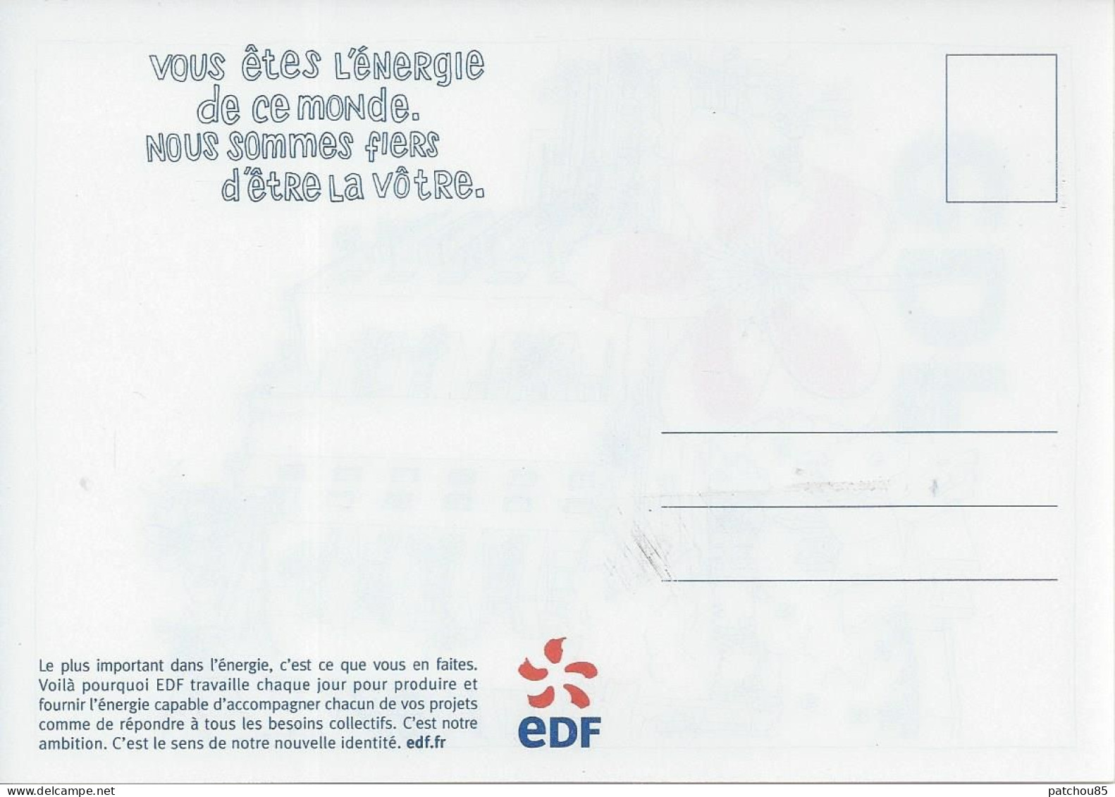 CPM Lenticulaire Publicité  EDF Vous êtes L’énergie De Ce Monde Nous Sommes Fiers D’être La Votre - Colmar