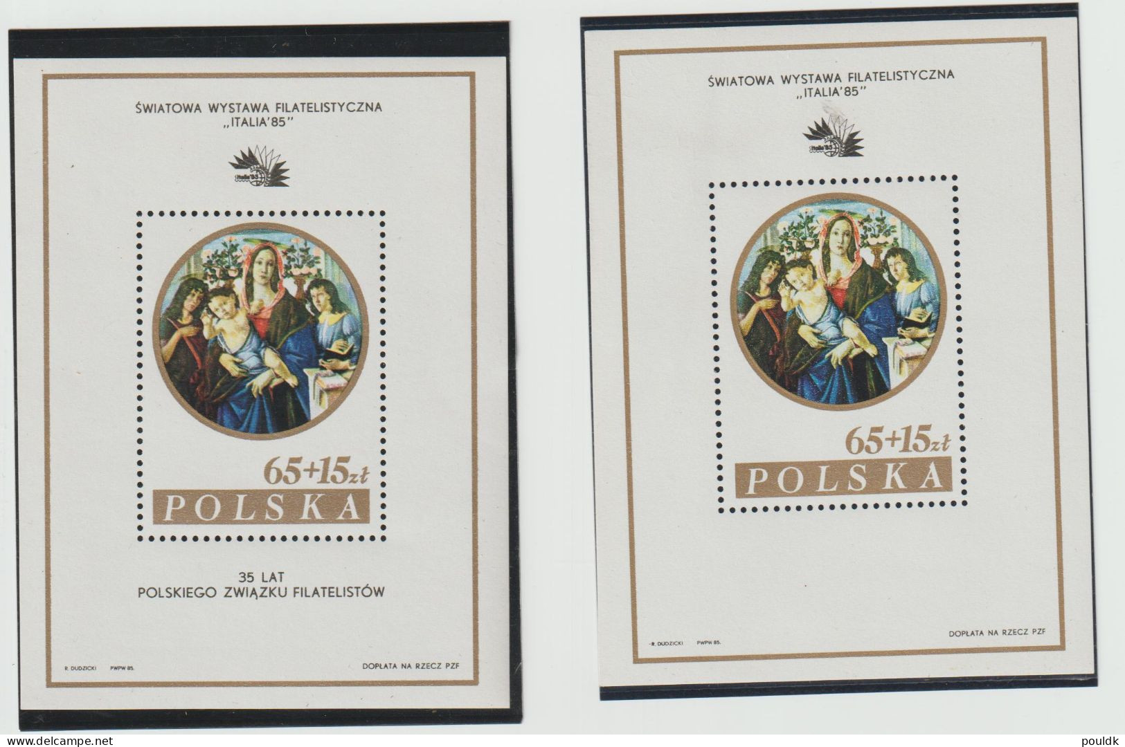 Poland 1985 Italia Two Souvenier Sheets MNH/**. Postal Weight 0,04 Kg. Please Read Sales Conditions Under Image Of Lot ( - Blocs & Hojas