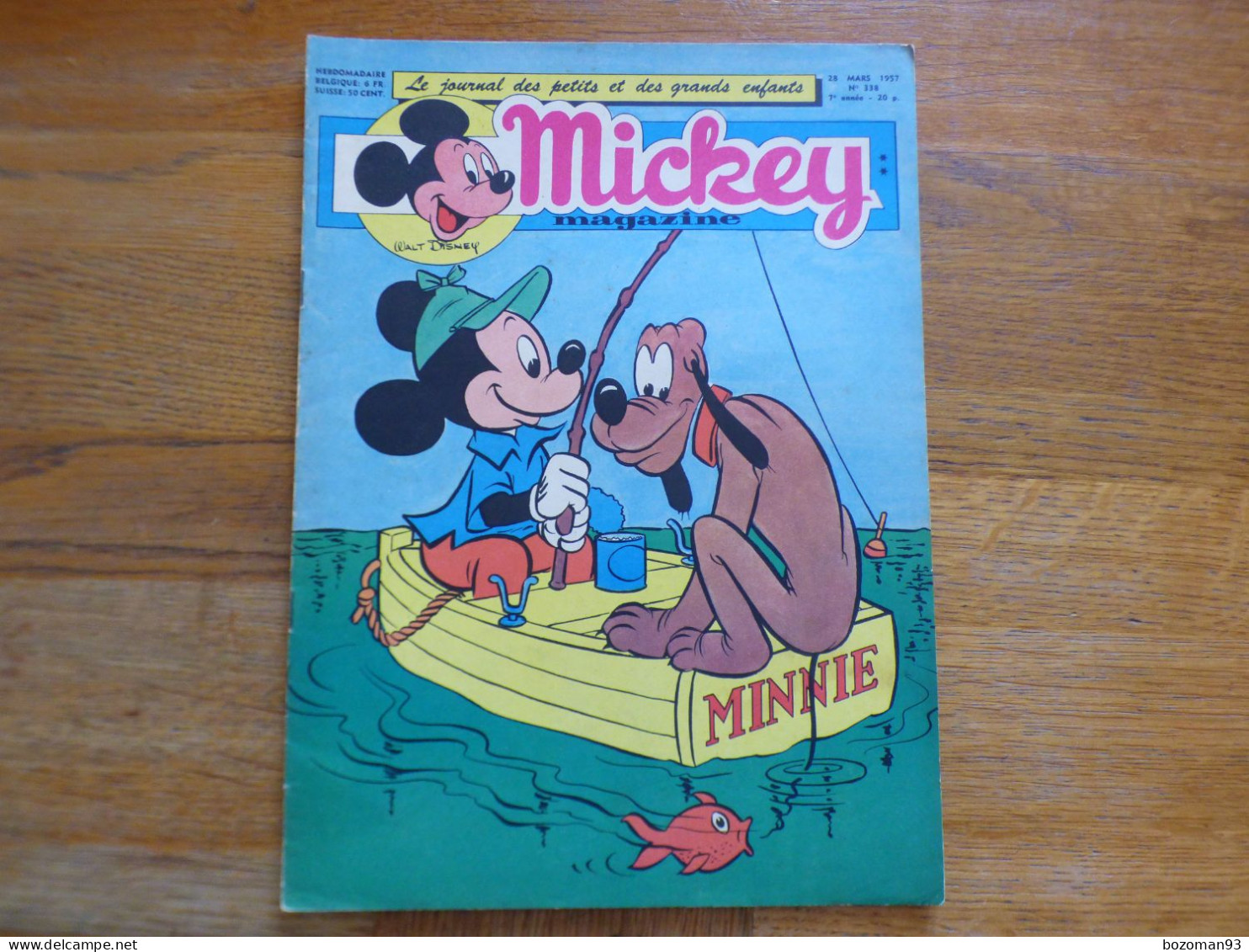 JOURNAL MICKEY BELGE SPECIAL N° 338 Du 28/03/1957 COVER MICKEY ET PLUTO + LA FLECHE NOIRE - Journal De Mickey