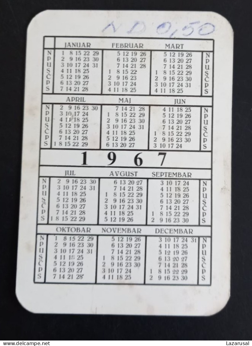 #16   Woman Femme -  Small Pocket Calendar Pin Up - Year 1967 - Kleinformat : 1961-70