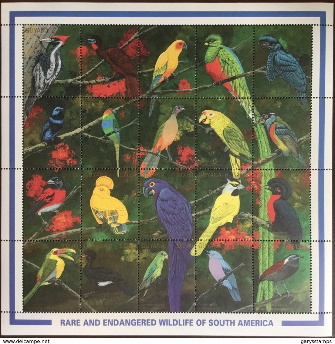 Guyana 1990 Endangered Wildlife Birds Large Sheetlet MNH - Other & Unclassified