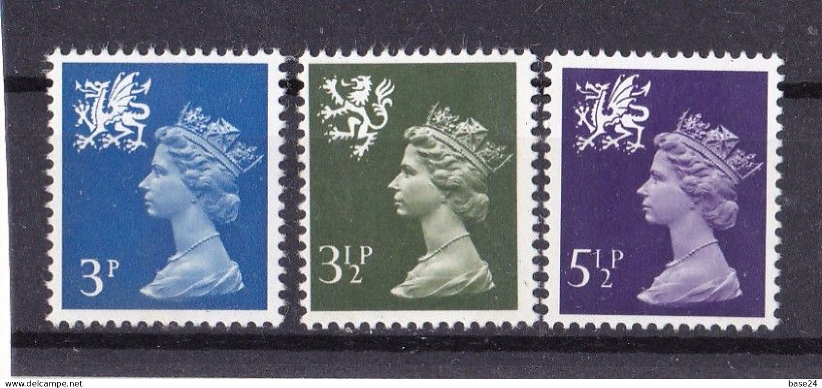 1971 Great Britain, Scotland REGIONAL MACHIN DEFINITIVES, QUEEN ELIZABETH II, 3 Valori MNH** Scozia, Gran Bretagna - Schottland