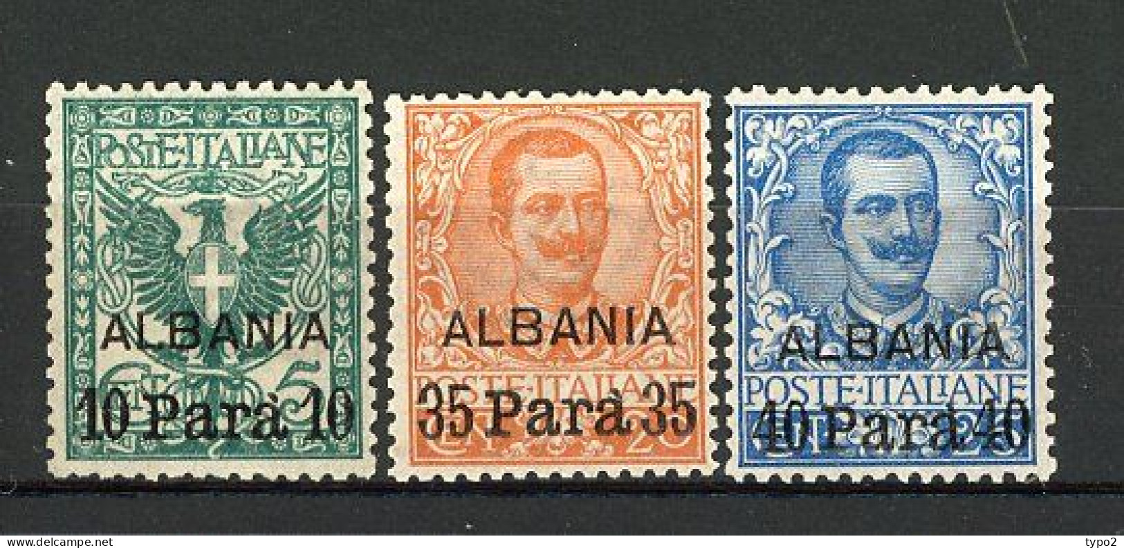 ALBANIA   Yv. N° 18 à 20  SA N° 1 à 3  (*), *  30pa S 15c Cote 23  Euro BE  2 Scans - Albanien