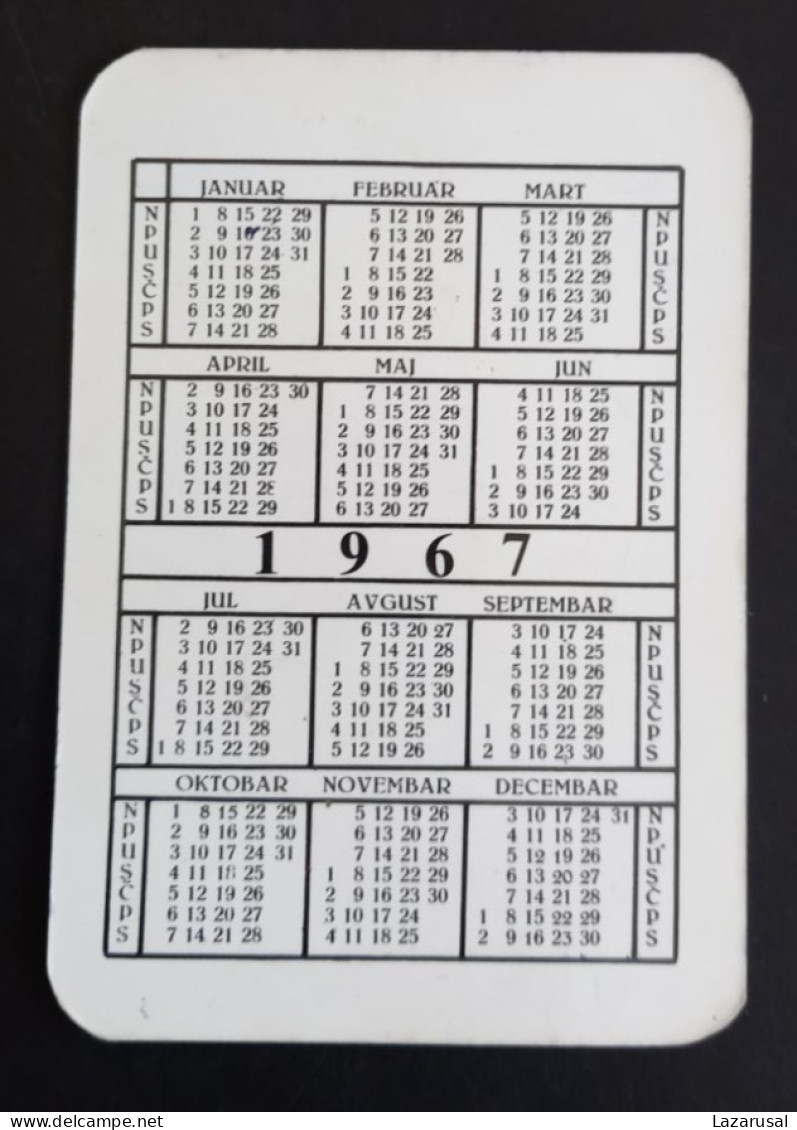 #16   Woman Femme -  Small Pocket Calendar Pin Up - Year 1967 - Formato Piccolo : 1961-70