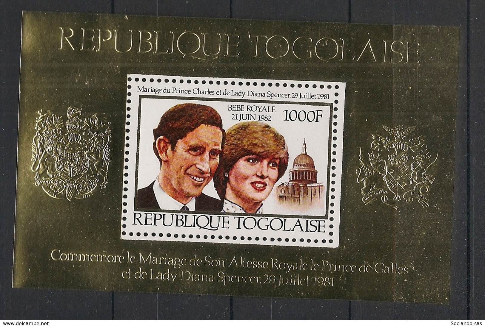 TOGO - 1982 - Bloc Feuillet BF N°YT. 165 - Princess Diana - Neuf Luxe ** / MNH / Postfrisch - Togo (1960-...)