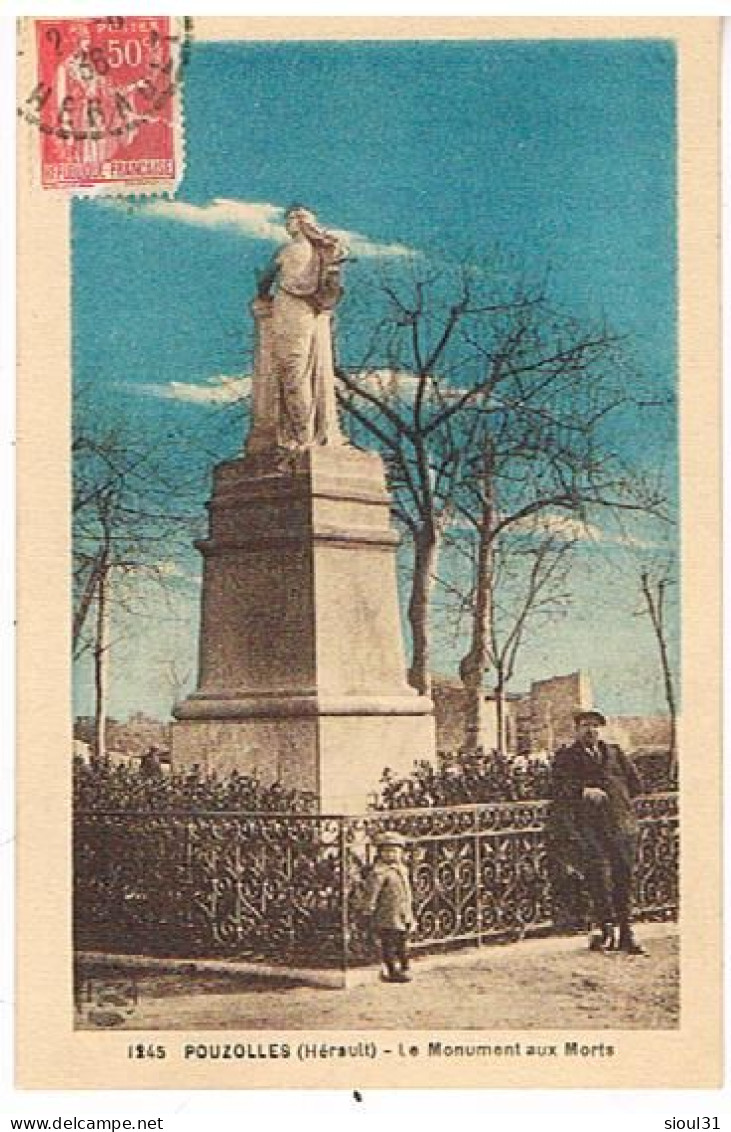 34  POUZOLLES LE MONUMENT AUX  MORT  1936 - Autres & Non Classés