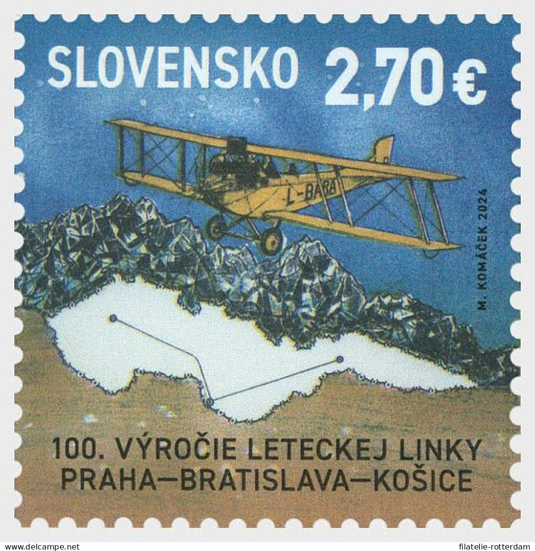 Slovakia / Slowakije - Postfris / MNH - Airline Route, Prague-Bratislava-Kosice 2024 - Unused Stamps