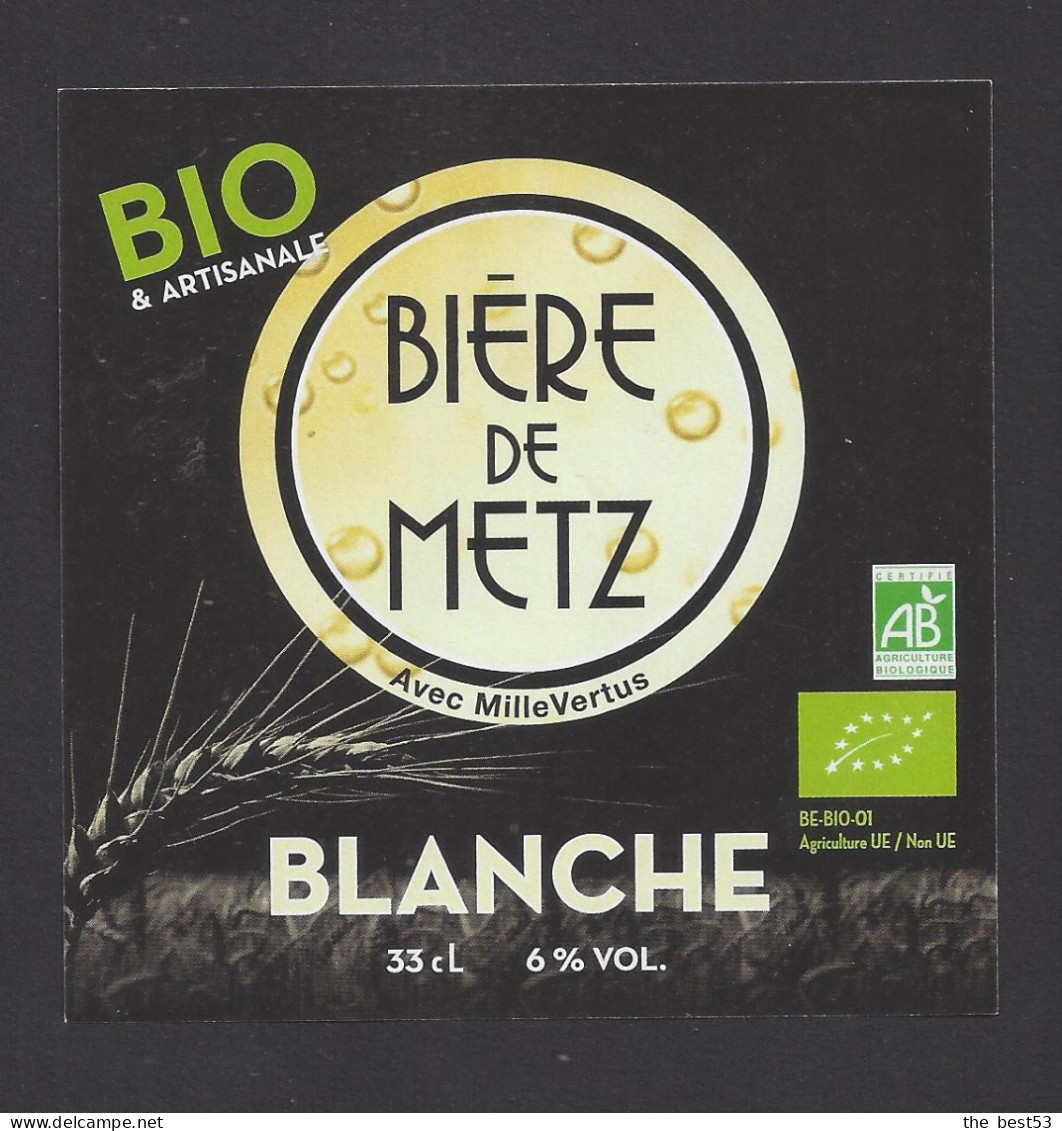 Etiquette De Bière Blanche Bio -  Brasserie Bière De Metz  à  Jury  (57) - Cerveza
