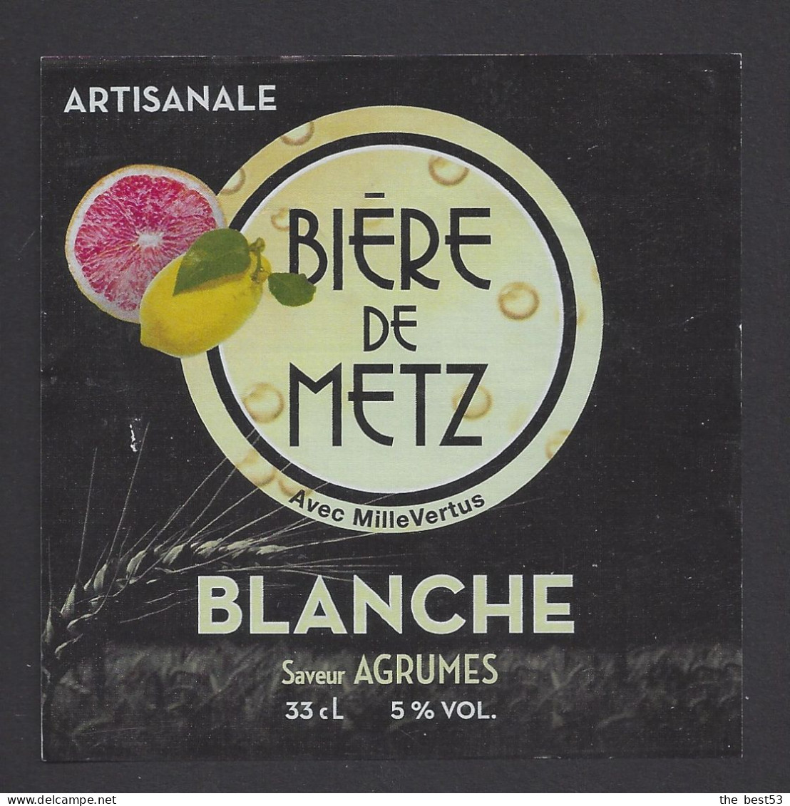 Etiquette De Bière Blanche -  Brasserie Bière De Metz  à  Jury  (57) - Bière