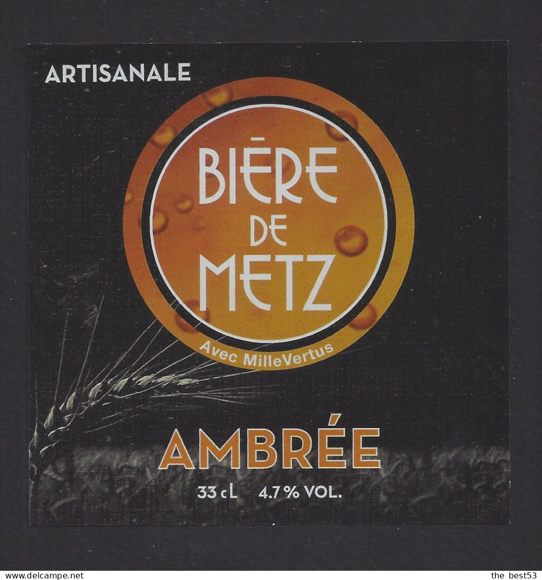 Etiquette De Bière Ambrée -  Brasserie Bière De Metz  à  Jury  (57) - Birra